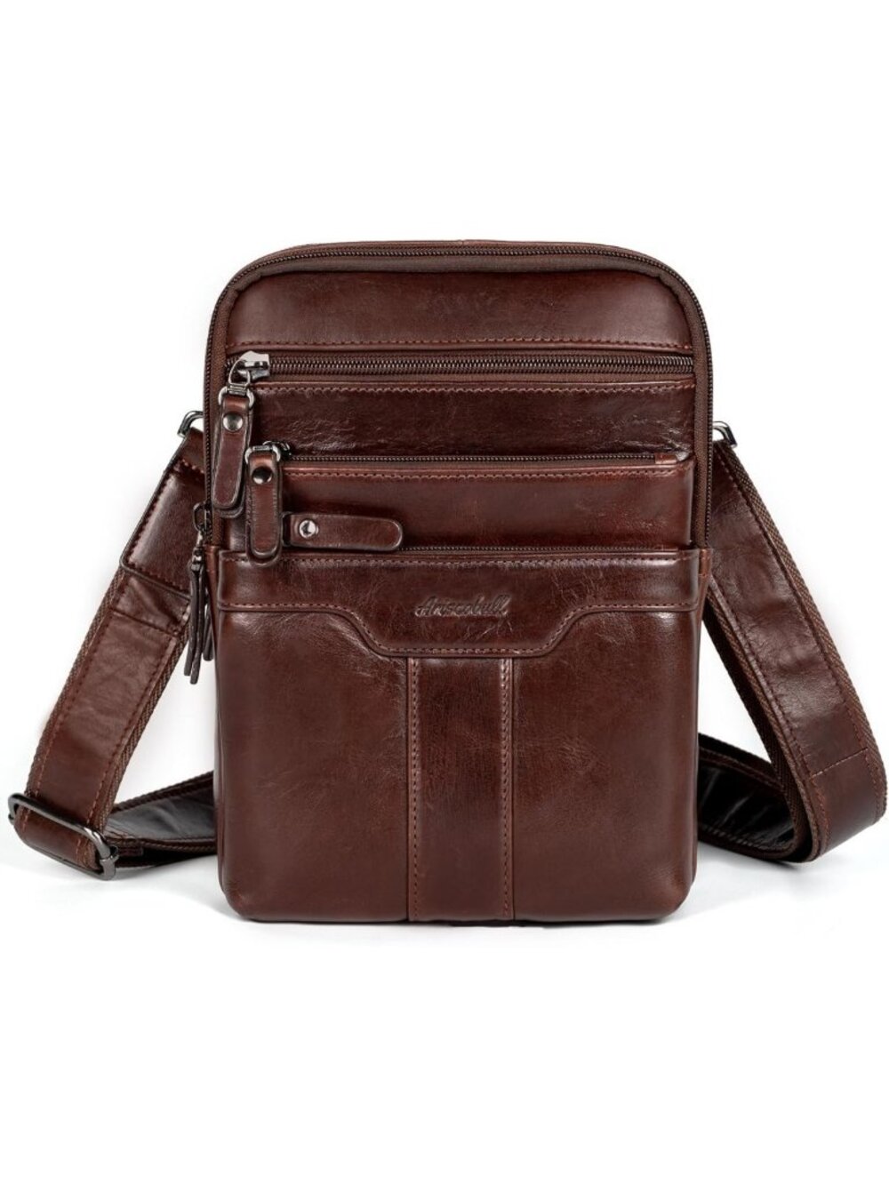 Stylish Leather Sling Messenger Bag for Men - Compact Shoulder Purse Pack